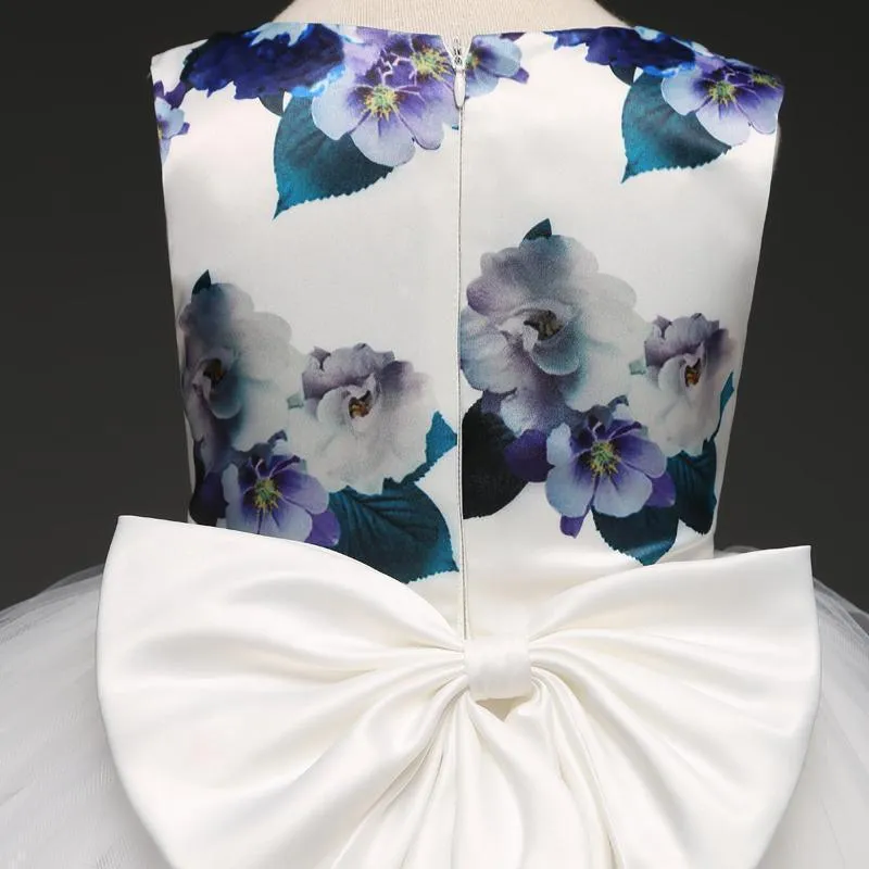 Fancy Girls Dresses Christmas or Wedding Dresses 1- 8 Years Blue Floral