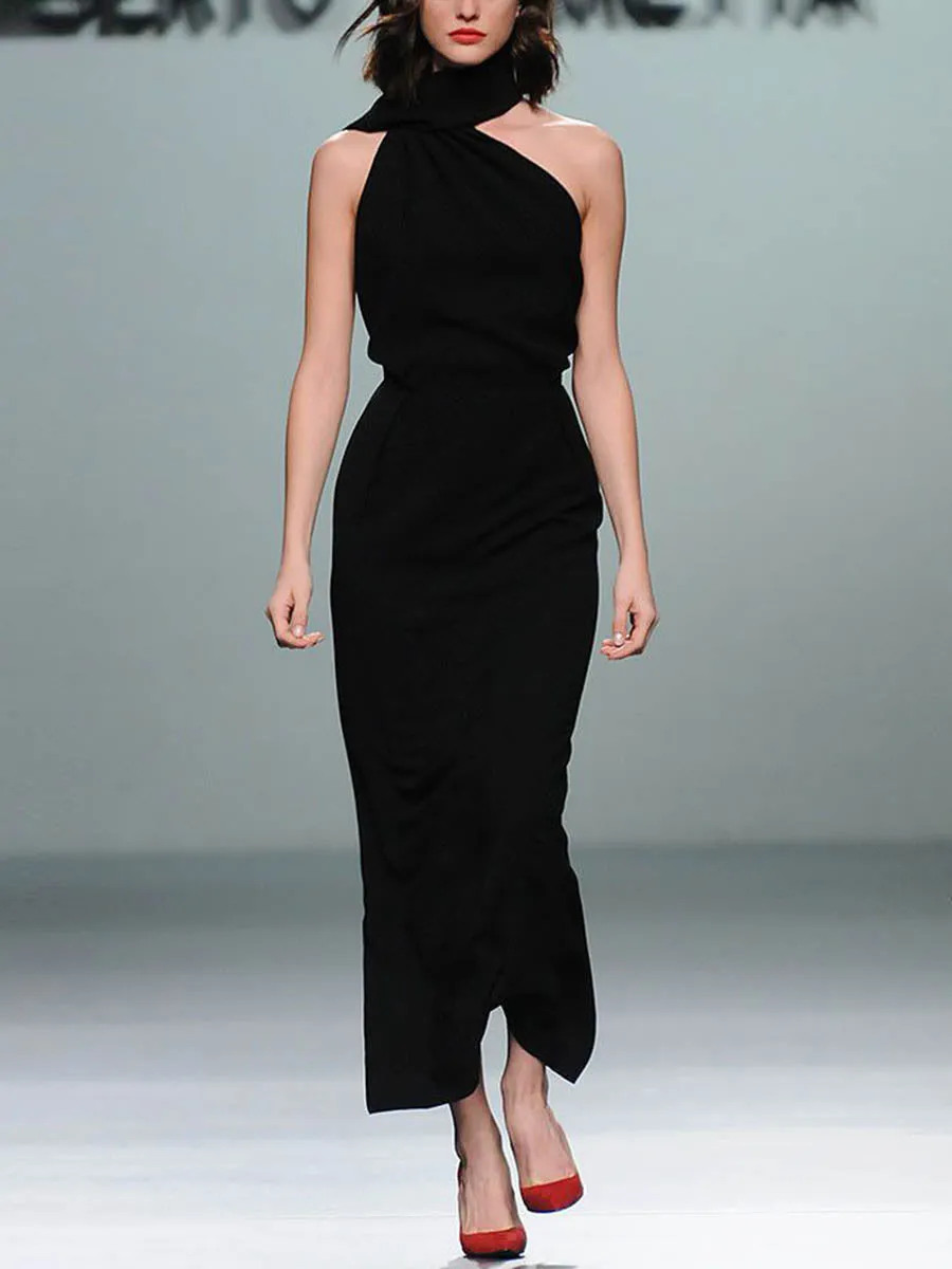 Fashion Solid Color Sleeveless Maxi Dress