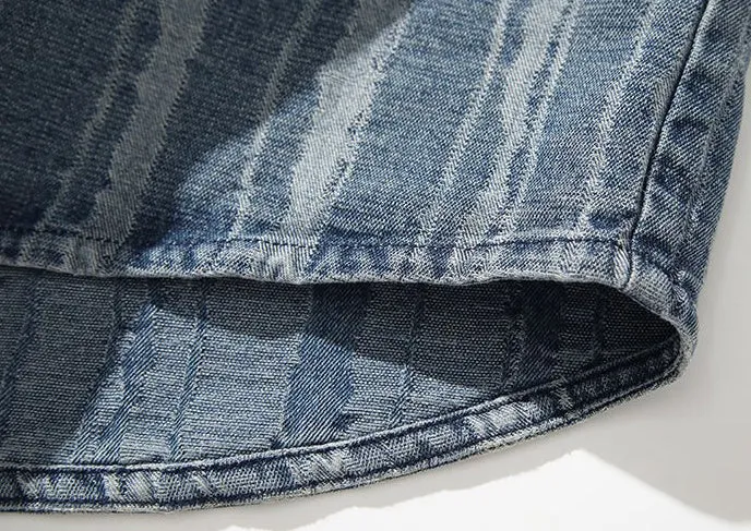 Fashionable Abrasion-Resistant Denim Trucker Denim Jacket for Men