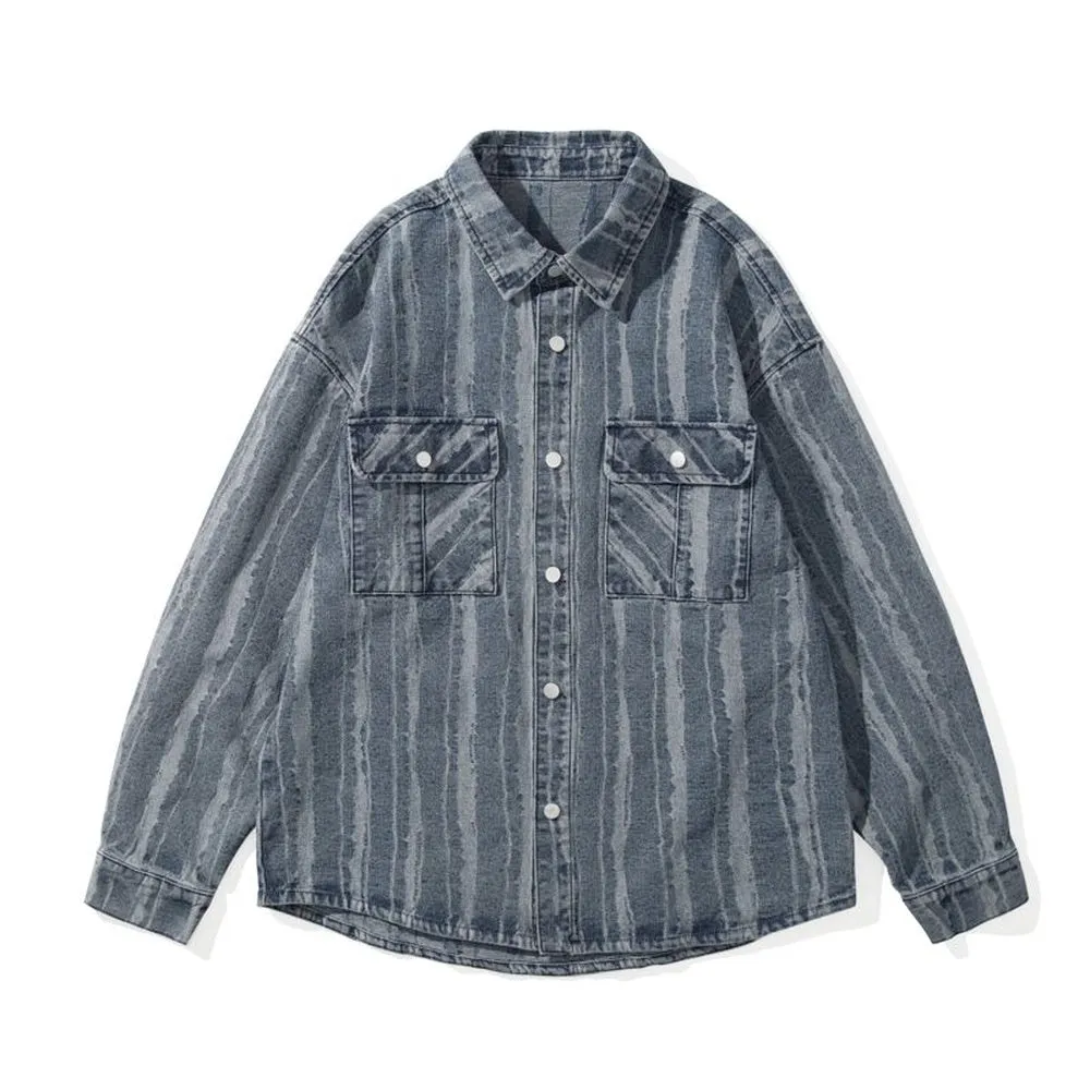 Fashionable Abrasion-Resistant Denim Trucker Denim Jacket for Men