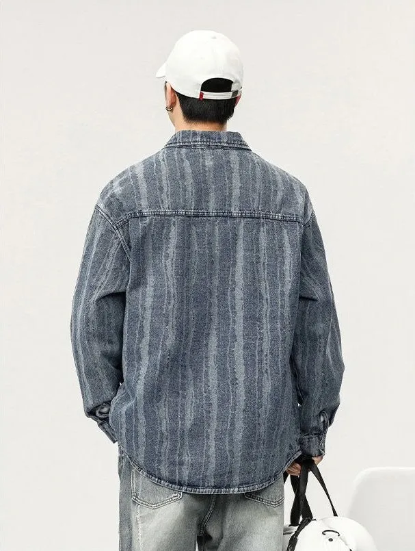 Fashionable Abrasion-Resistant Denim Trucker Denim Jacket for Men