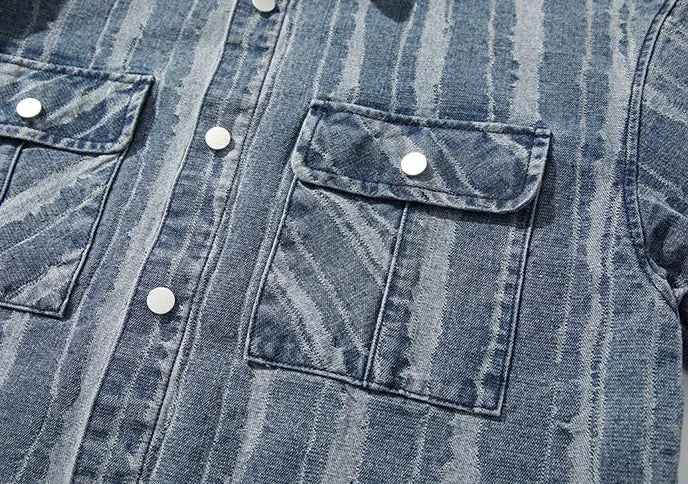 Fashionable Abrasion-Resistant Denim Trucker Denim Jacket for Men
