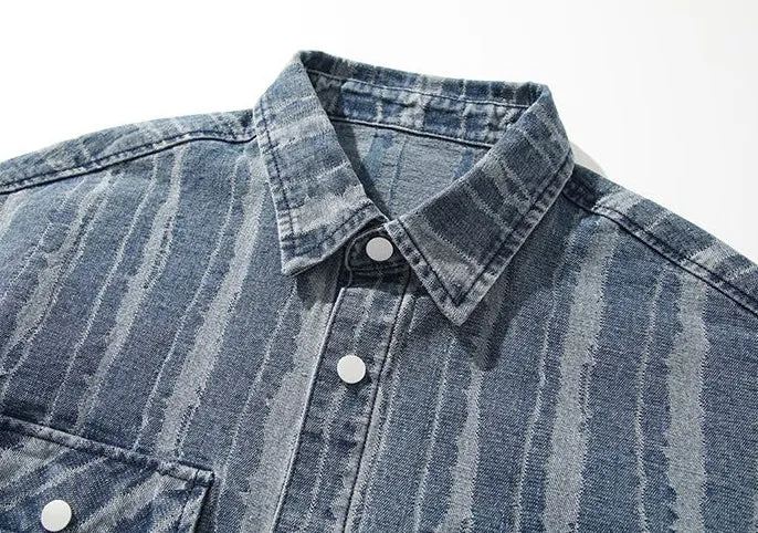 Fashionable Abrasion-Resistant Denim Trucker Denim Jacket for Men