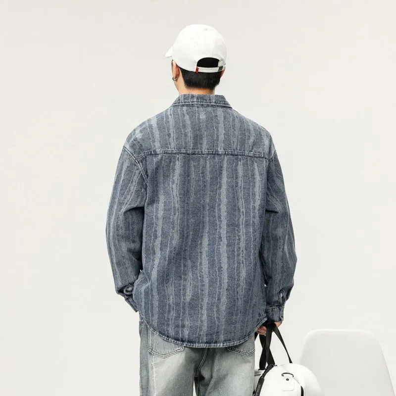 Fashionable Abrasion-Resistant Denim Trucker Denim Jacket for Men