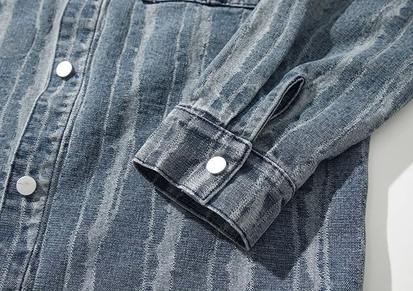 Fashionable Abrasion-Resistant Denim Trucker Denim Jacket for Men