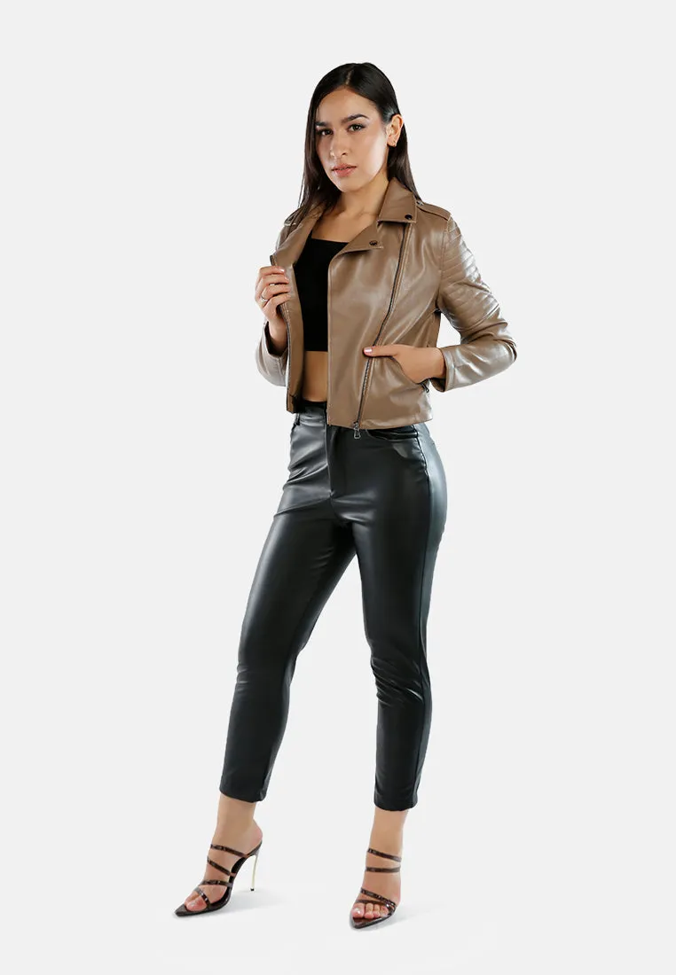 Faux Leather Biker Jacket