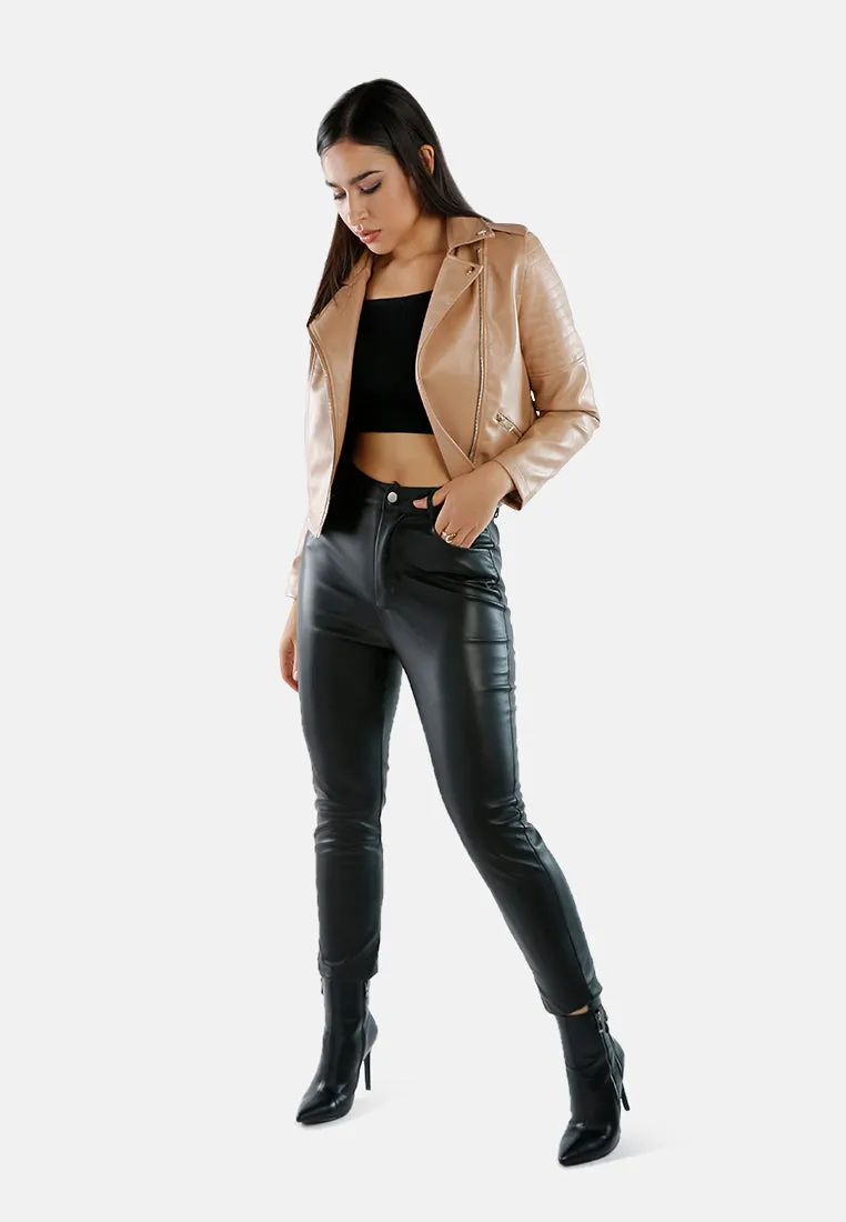 Faux Leather Biker Jacket