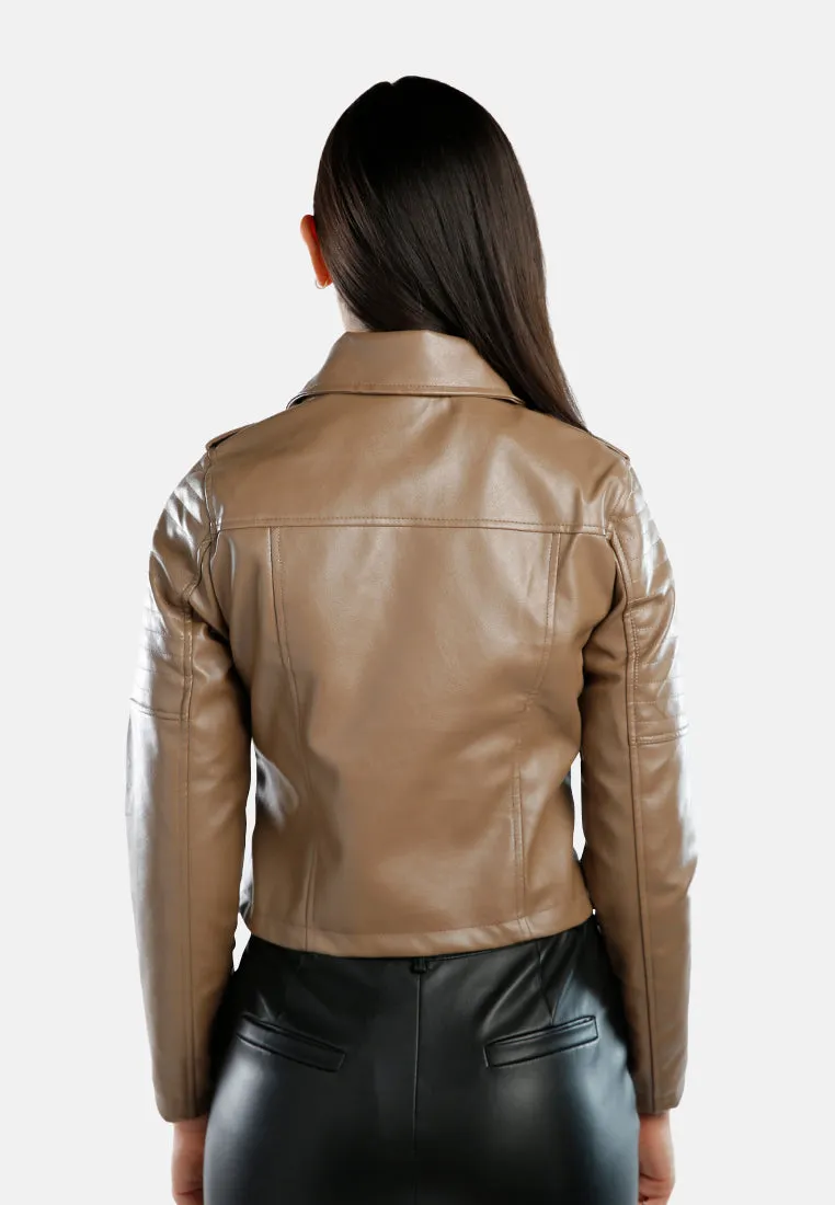 Faux Leather Biker Jacket