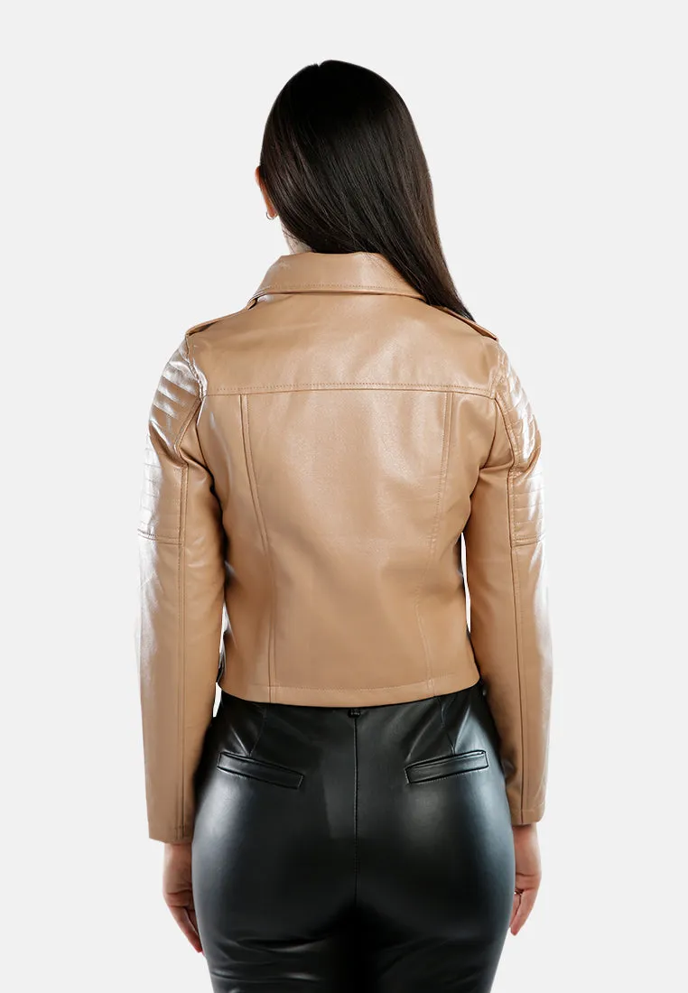 Faux Leather Biker Jacket