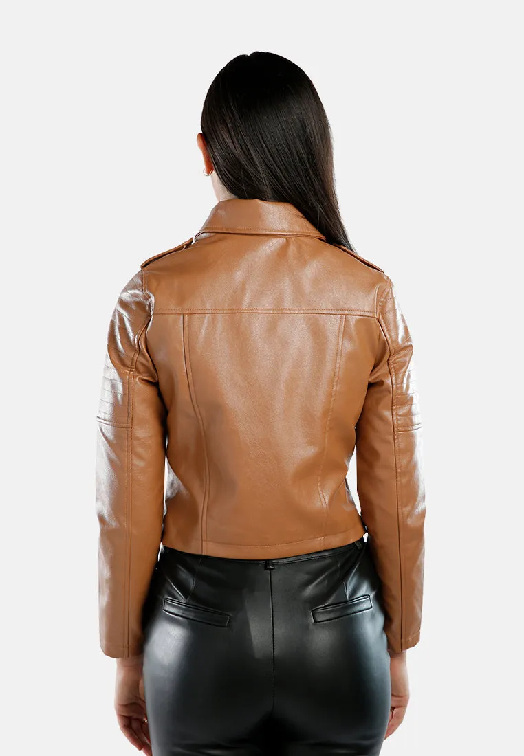 Faux Leather Biker Jacket