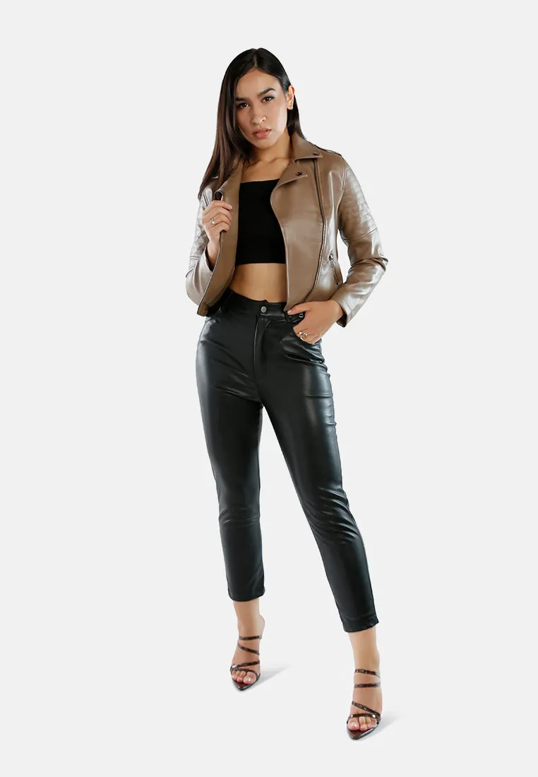 Faux Leather Biker Jacket
