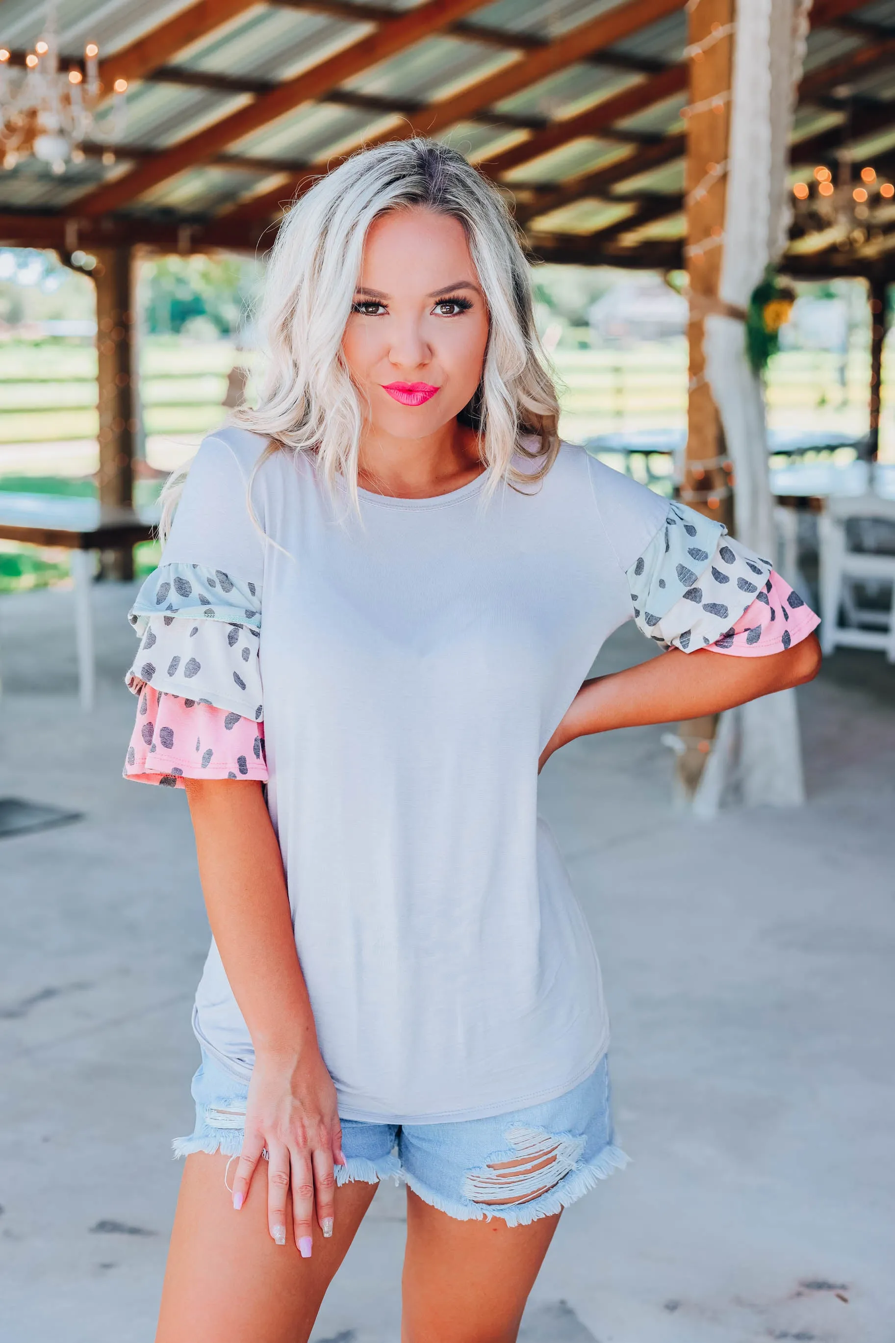 Fierce and Feminine Top - Grey