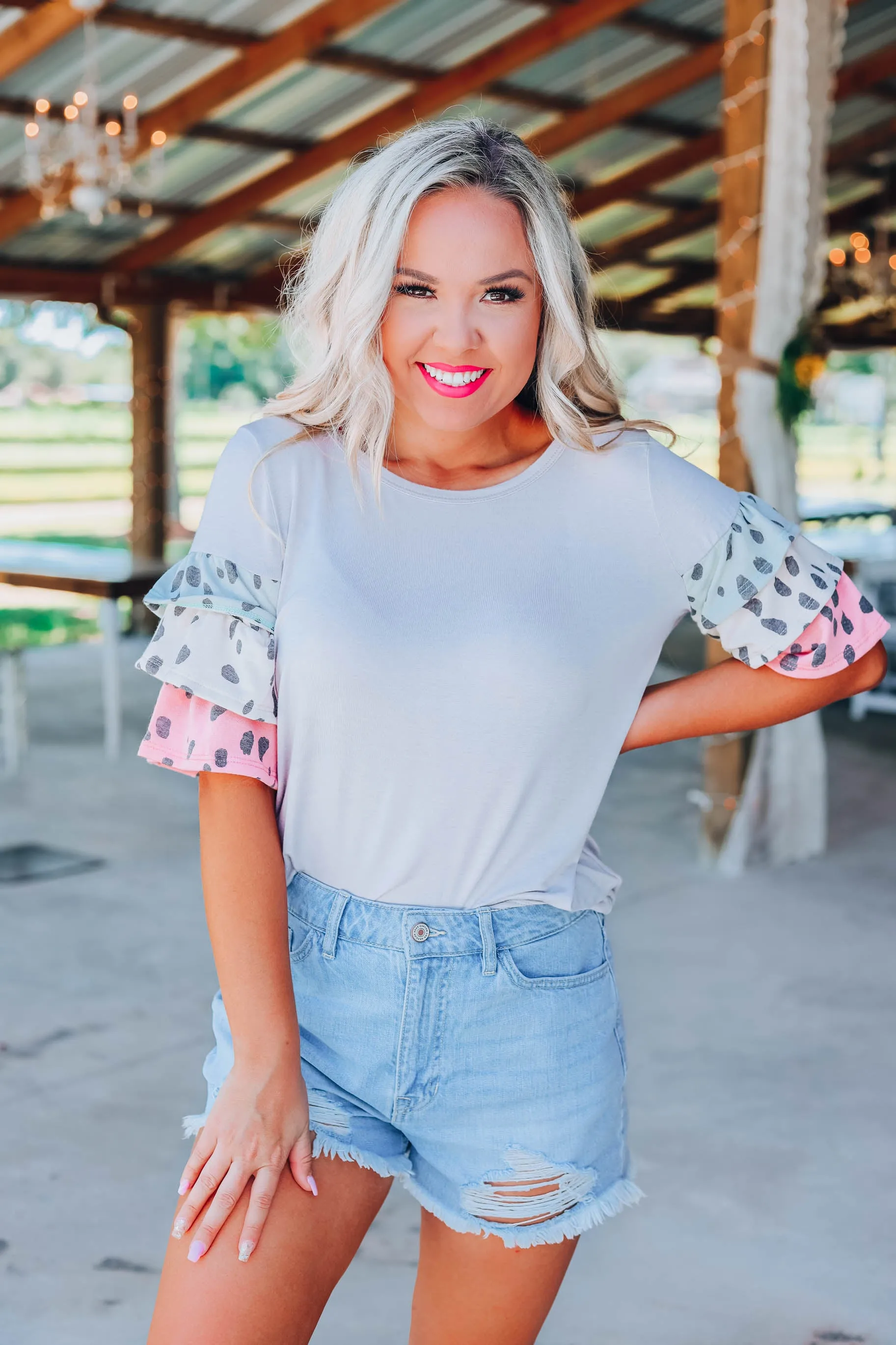 Fierce and Feminine Top - Grey