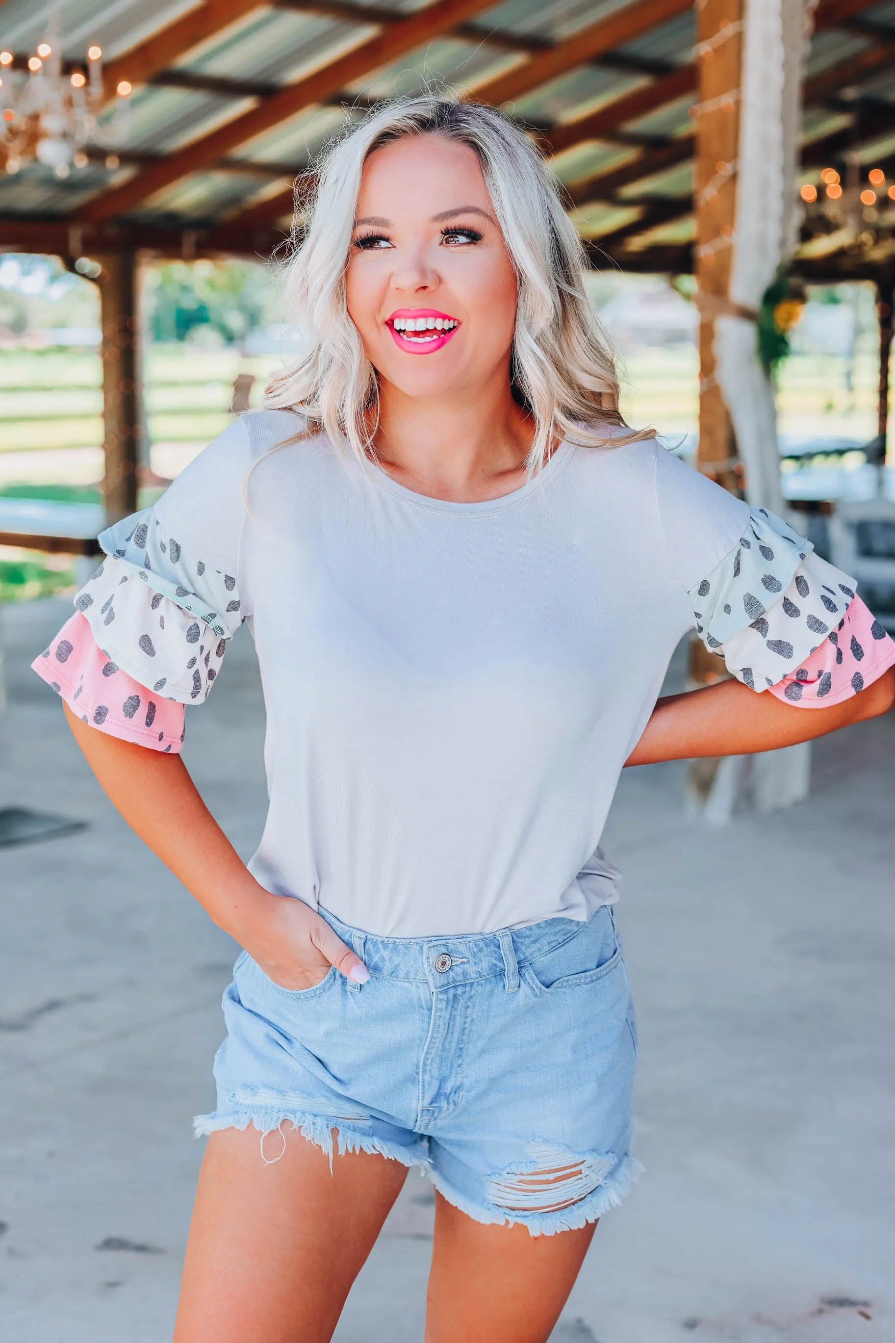 Fierce and Feminine Top - Grey