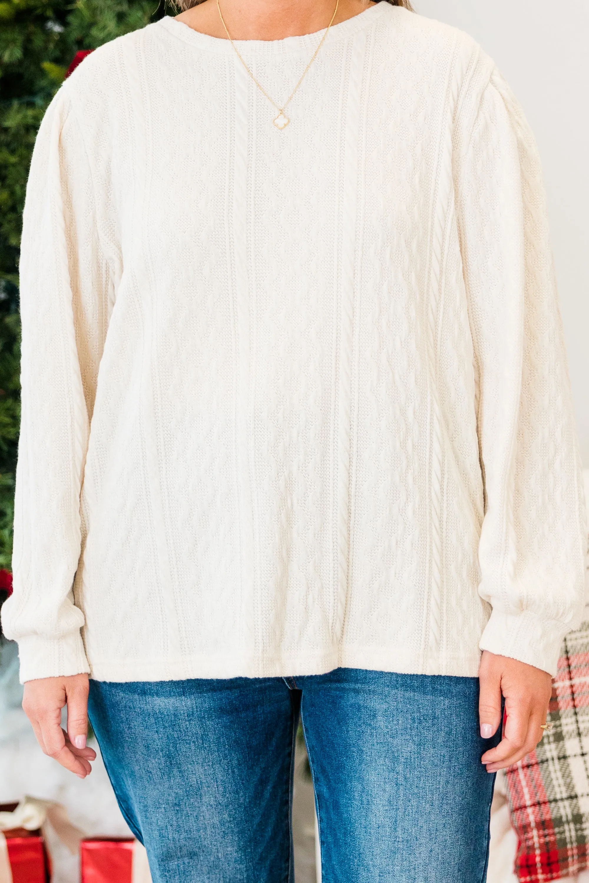 Finding My Passion Top, Cream