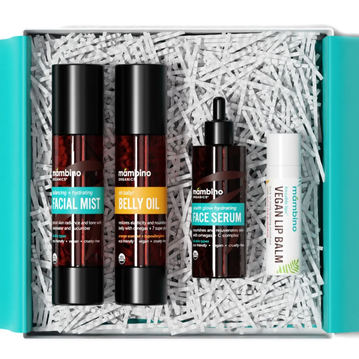 First Trimester Set – All Natural Skincare Pregnancy Set With Bag – Anti-stretch mark Belly Oil, Rose Facial Mist, Youth Glow Face Serum, Lip Balm