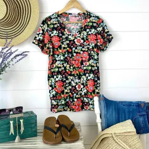 Floral Pocket Tee Shirt by Michelle Mae