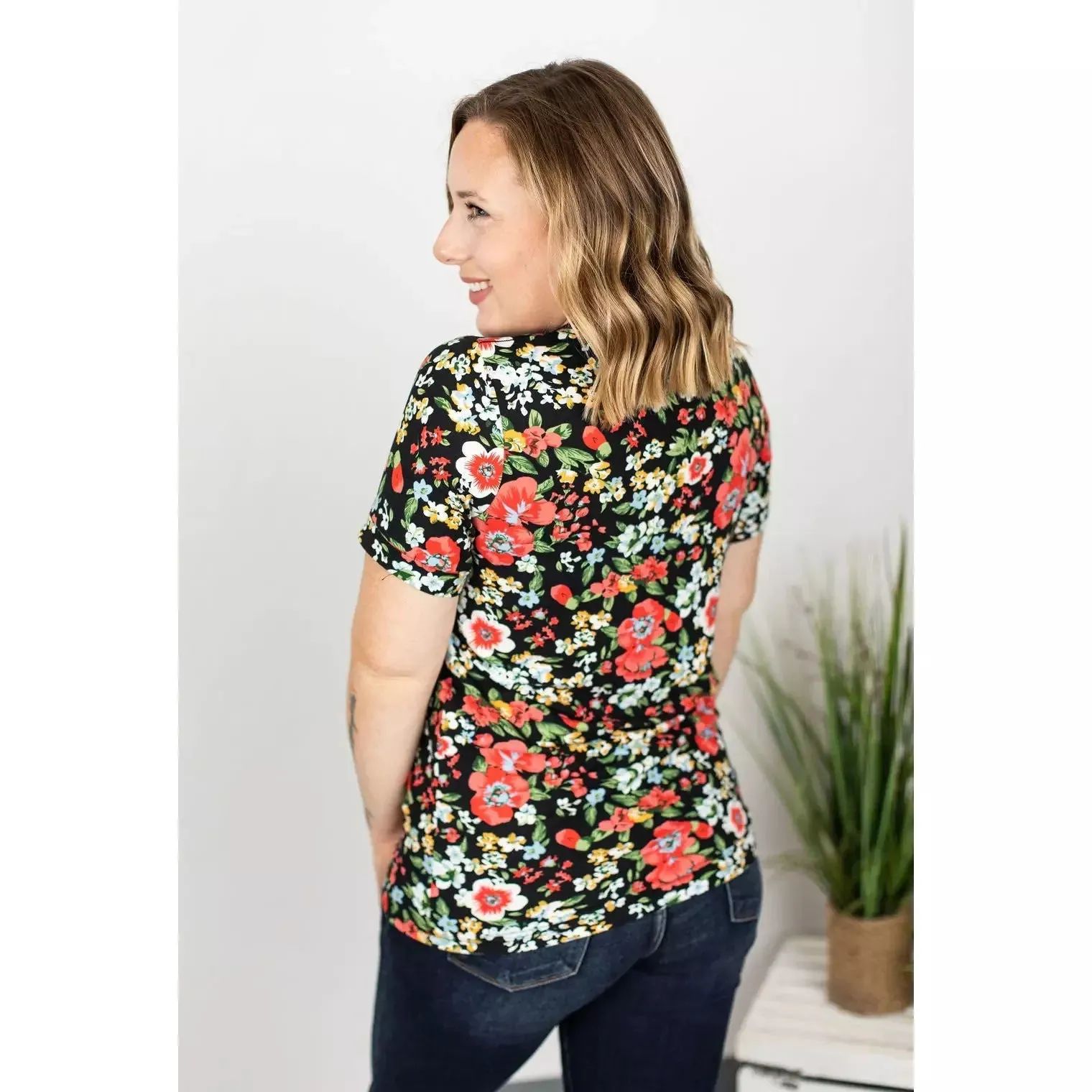 Floral Pocket Tee Shirt by Michelle Mae