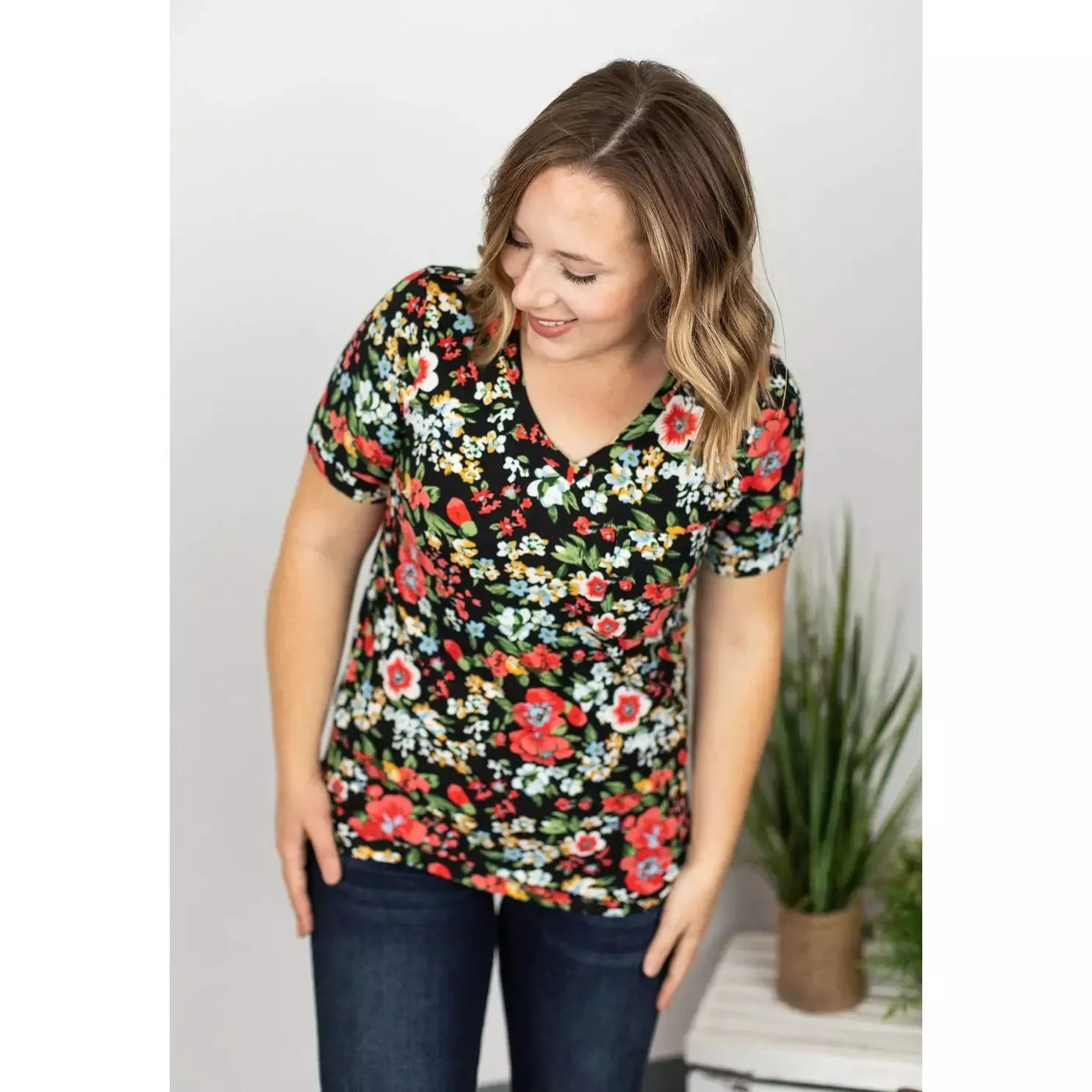 Floral Pocket Tee Shirt by Michelle Mae
