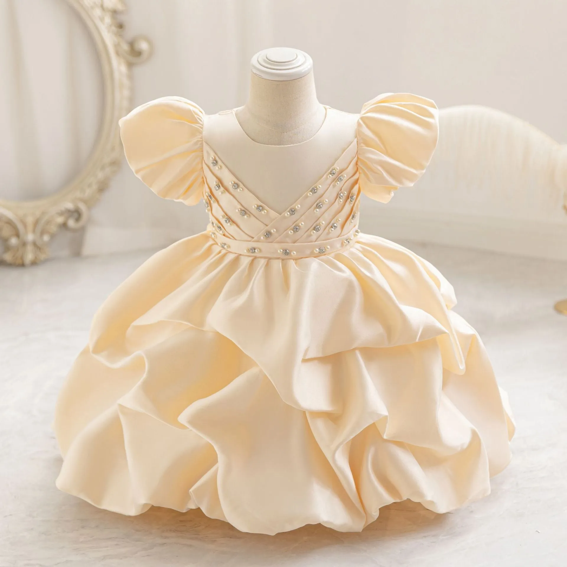 Flower Girl Dresses Baby Girl  Puff Sleeves Dresses