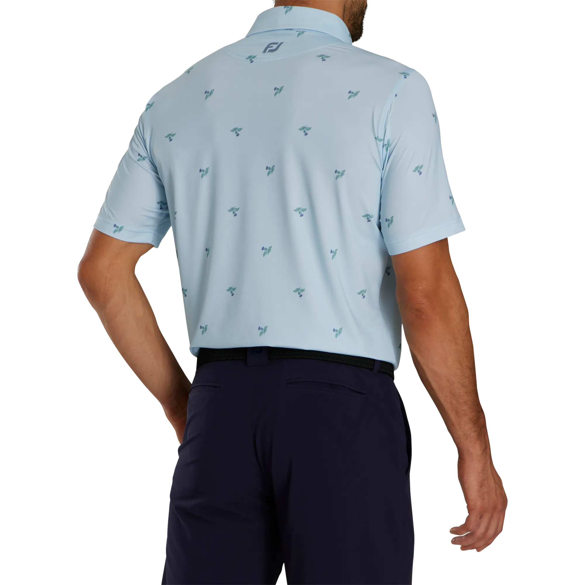 FootJoy Thistle Print Lisle Polo - Mist