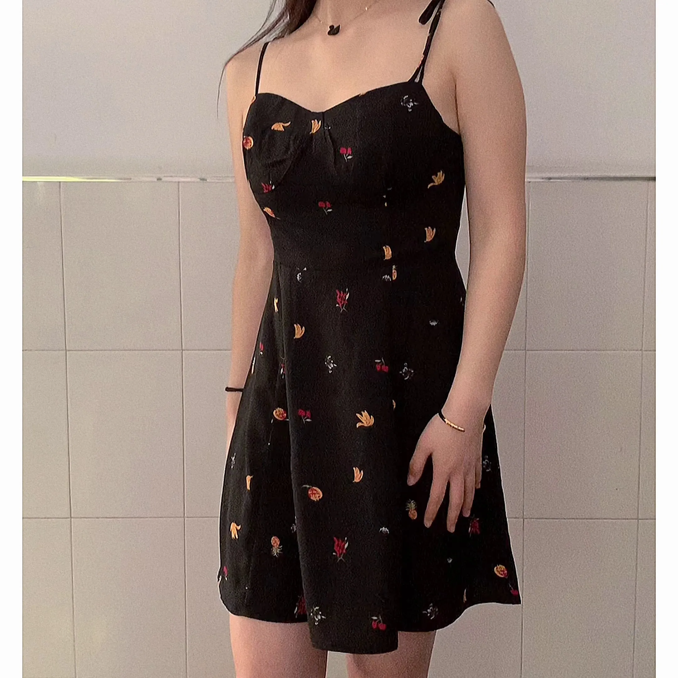 Fruit print dress yc25017