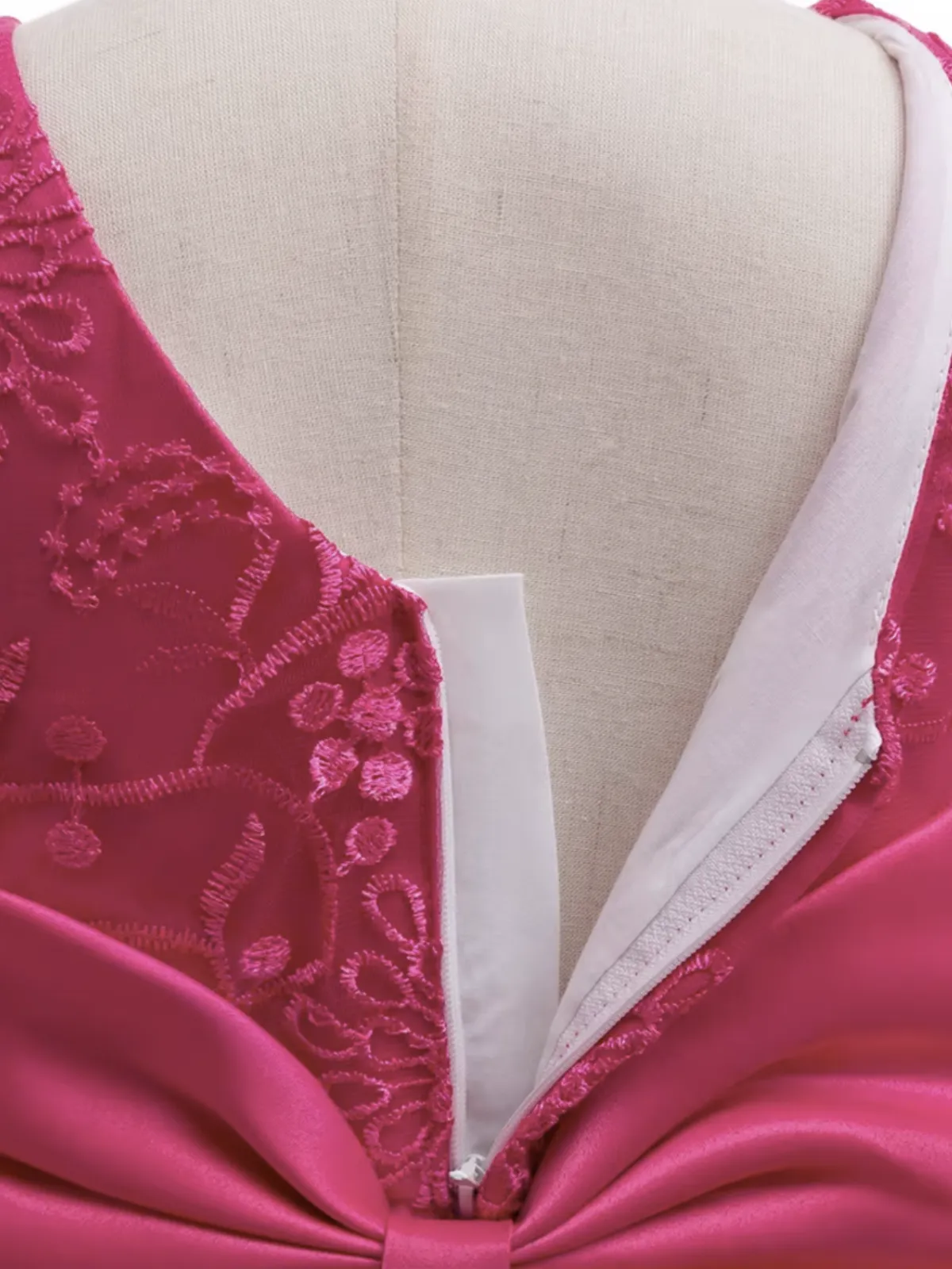 Fuchsia Floral Lace Ruffle Dress