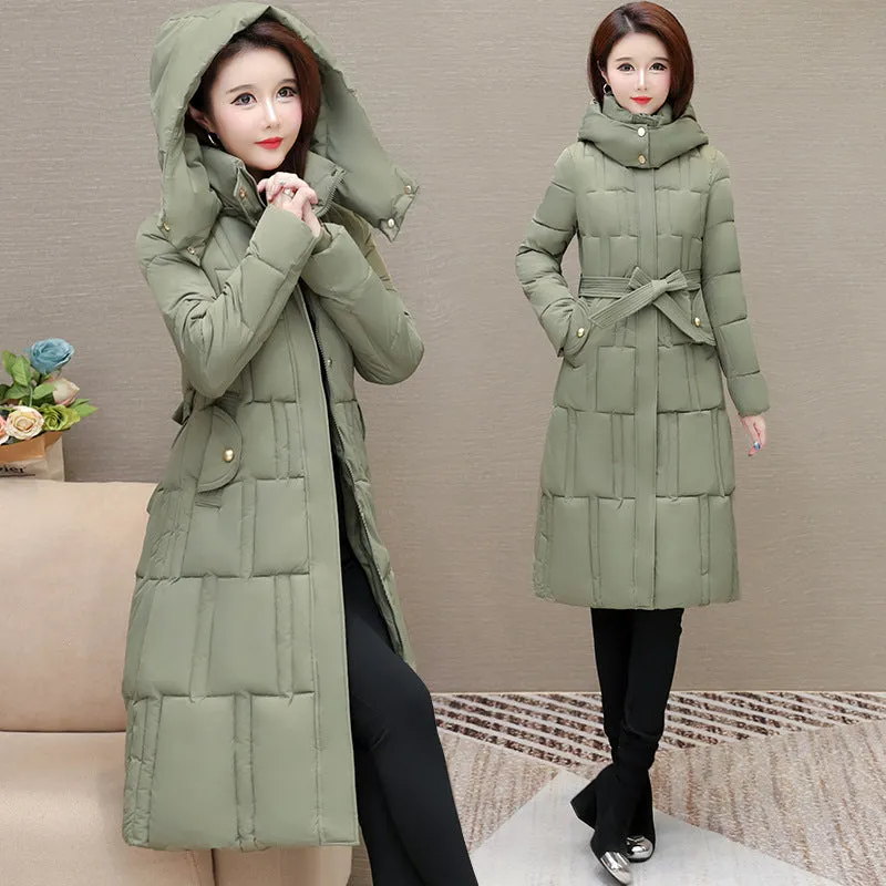 Full Zip Quilted Women's Hooded Puffer Jacket for Cold Weather
