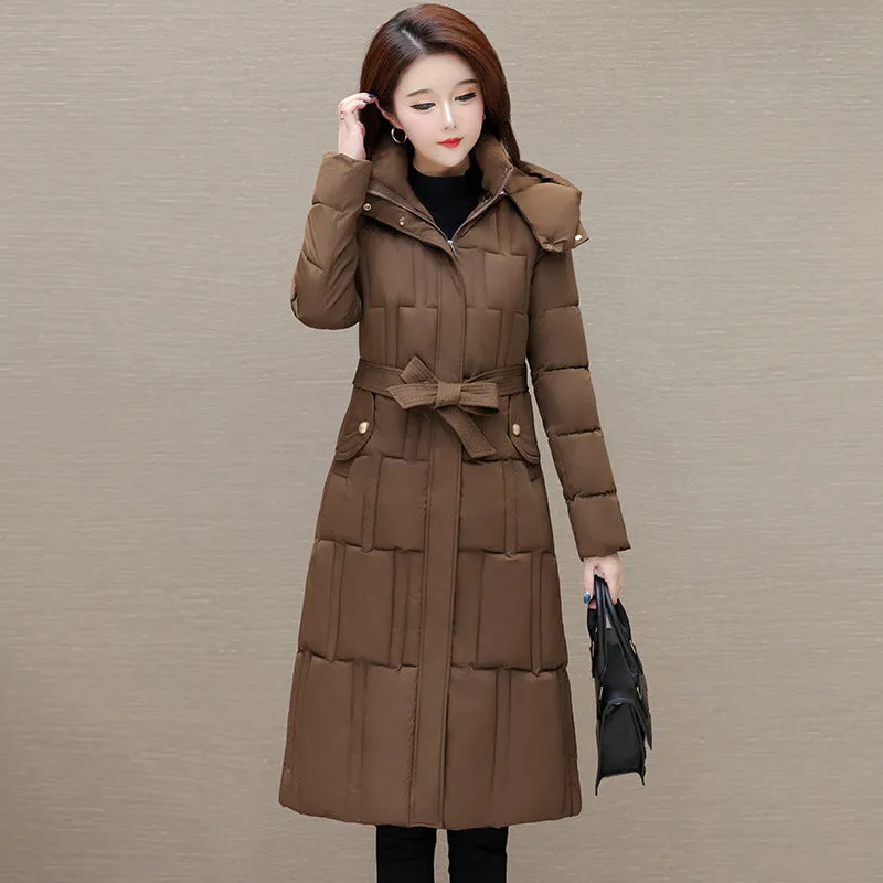 Full Zip Quilted Women's Hooded Puffer Jacket for Cold Weather