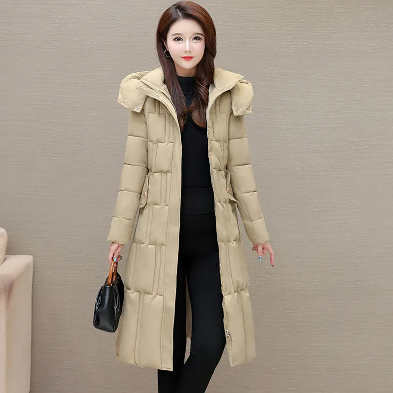 Full Zip Quilted Women's Hooded Puffer Jacket for Cold Weather