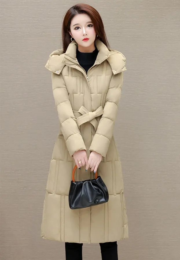 Full Zip Quilted Women's Hooded Puffer Jacket for Cold Weather