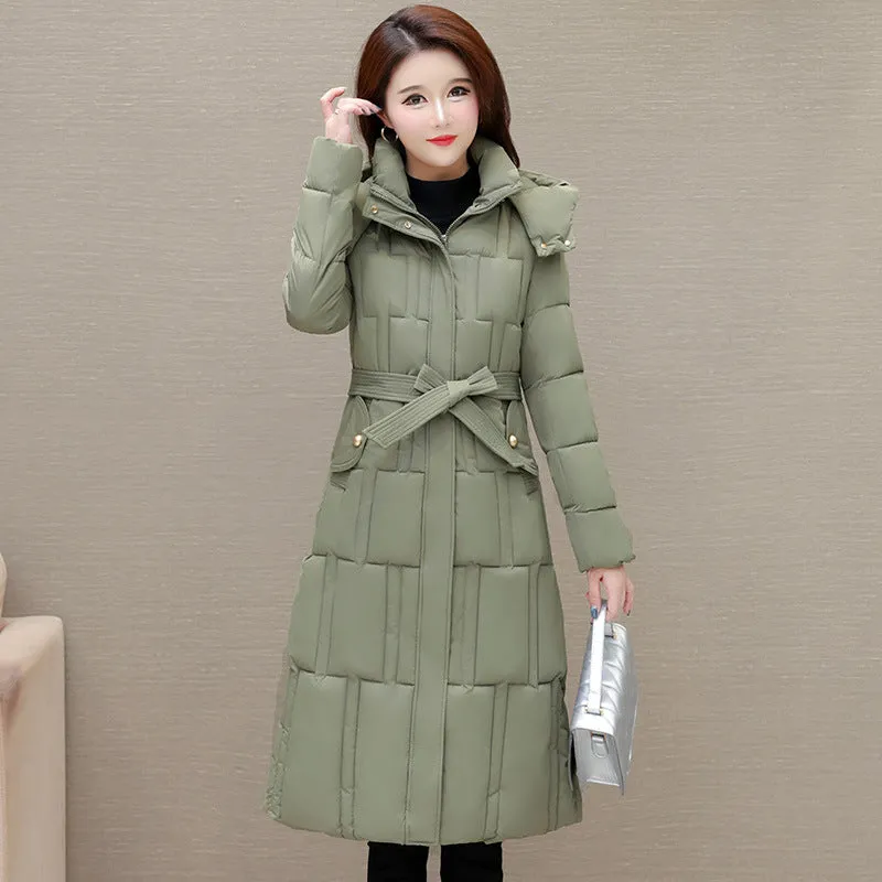 Full Zip Quilted Women's Hooded Puffer Jacket for Cold Weather