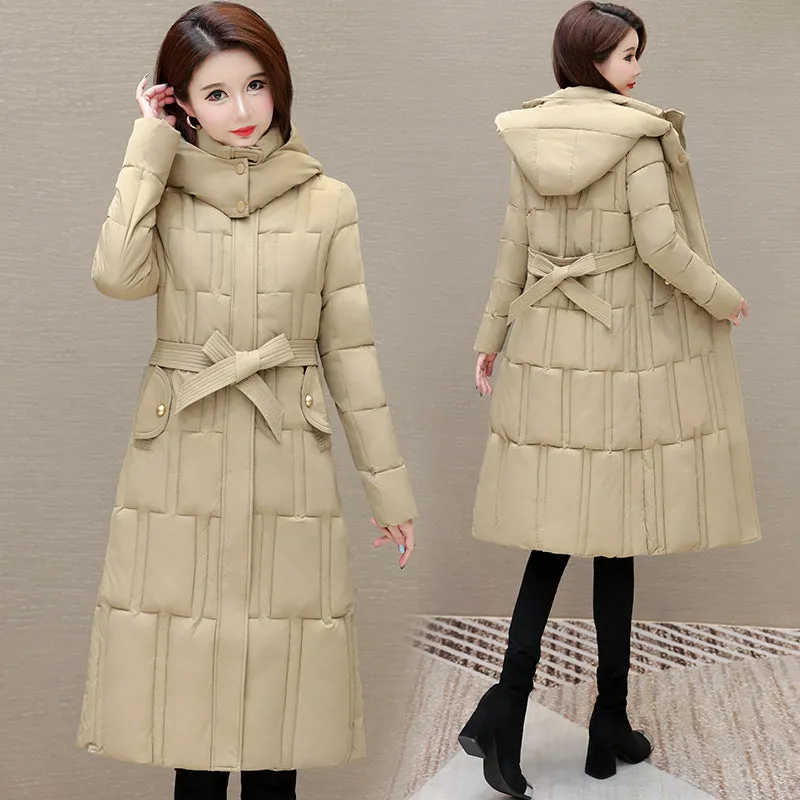 Full Zip Quilted Women's Hooded Puffer Jacket for Cold Weather