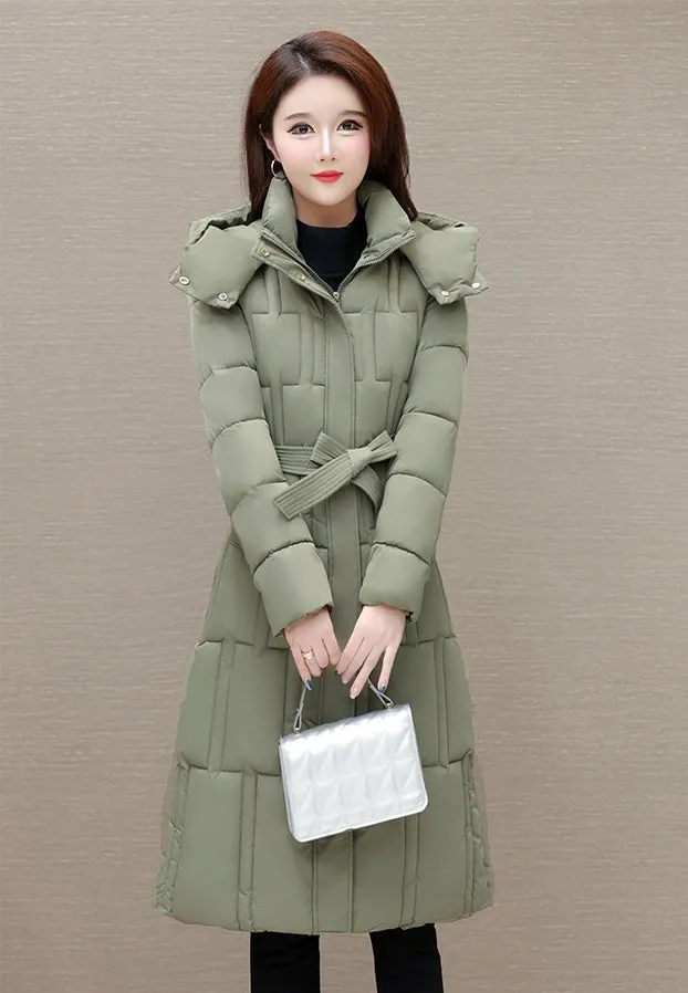 Full Zip Quilted Women's Hooded Puffer Jacket for Cold Weather