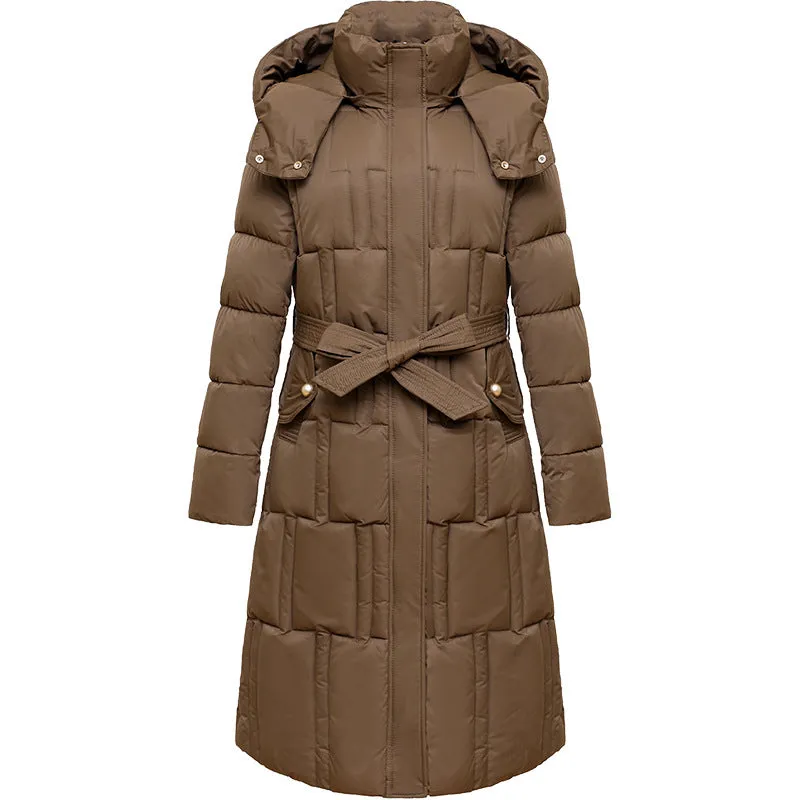Full Zip Quilted Women's Hooded Puffer Jacket for Cold Weather