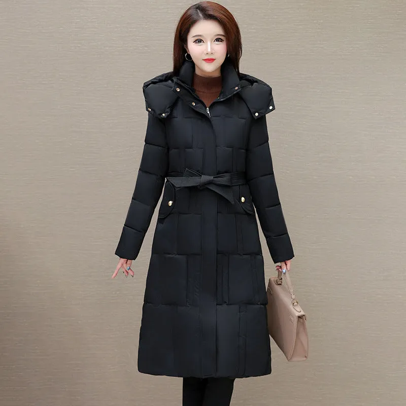 Full Zip Quilted Women's Hooded Puffer Jacket for Cold Weather