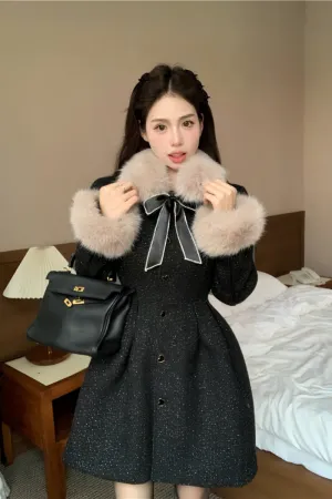 furry bow dress  KF70554