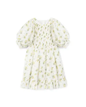 Gable - Vintage Floral Printed Smocking Dress