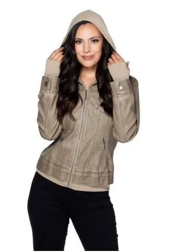 Girl Next Door Hooded Jacket - Golden Gray