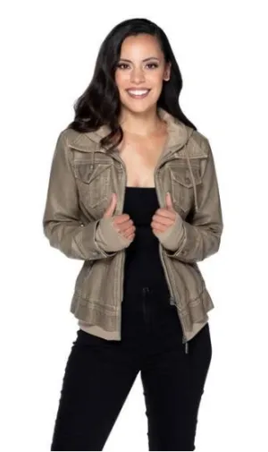 Girl Next Door Hooded Jacket - Golden Gray