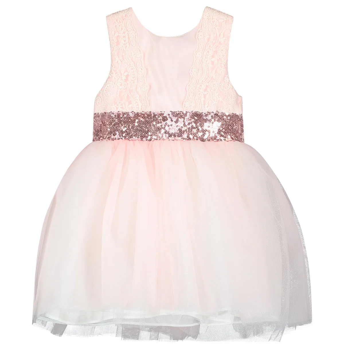 Girl Pink Dress with Sparkly Sequins