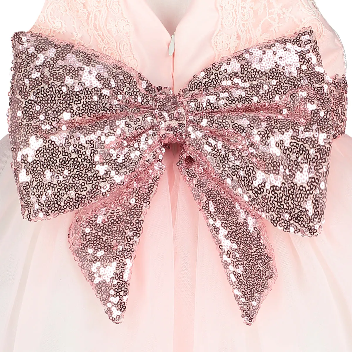 Girl Pink Dress with Sparkly Sequins