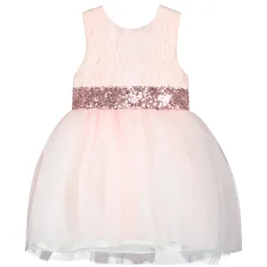 Girl Pink Dress with Sparkly Sequins