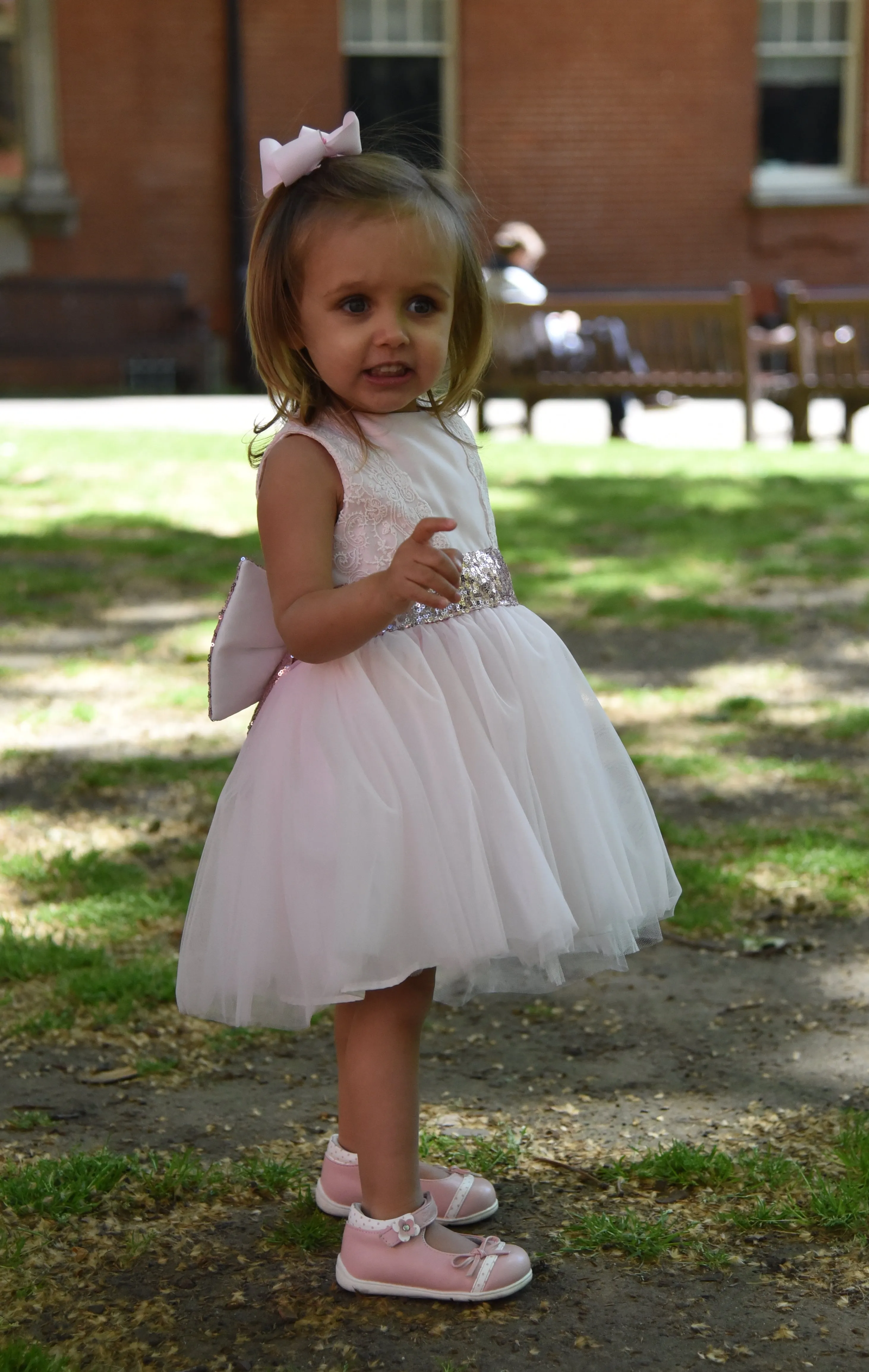 Girl Pink Dress with Sparkly Sequins
