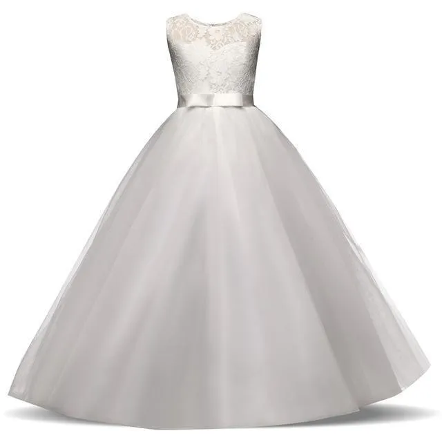 Girls Dresses Wedding Flower Girl Dresses Lace Long 3-14 Years