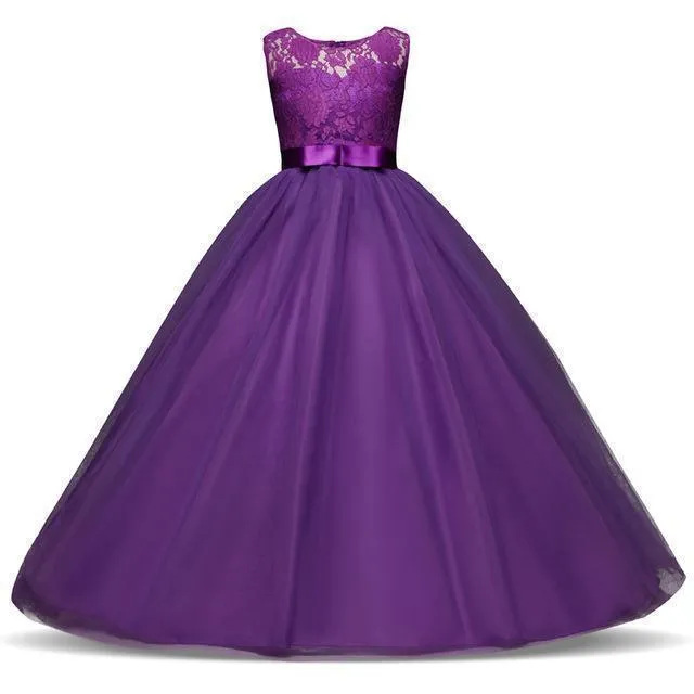 Girls Dresses Wedding Flower Girl Dresses Lace Long 3-14 Years