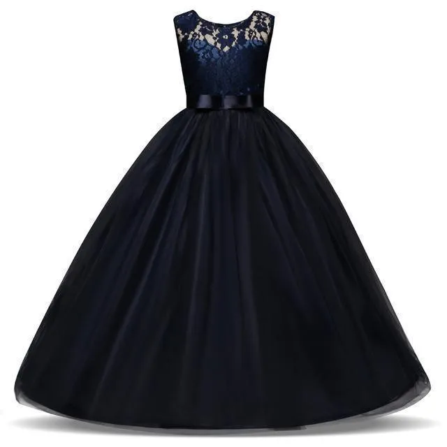 Girls Dresses Wedding Flower Girl Dresses Lace Long 3-14 Years
