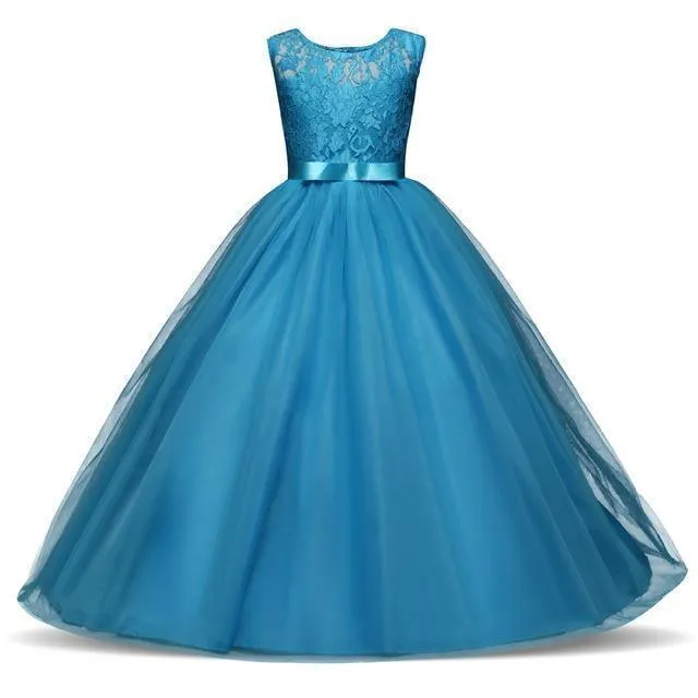 Girls Dresses Wedding Flower Girl Dresses Lace Long 3-14 Years