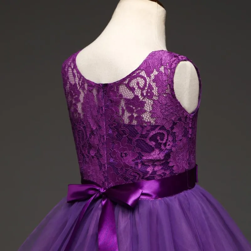 Girls Dresses Wedding Flower Girl Dresses Lace Long 3-14 Years
