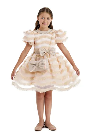 Girls Party Dress with a Chain Handbag in Sizes 4T-8